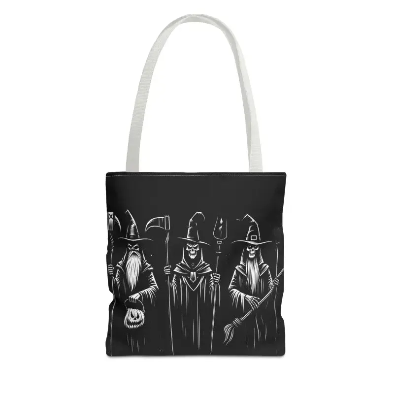 Scary Witch Aop Tote with Black Cotton Handles