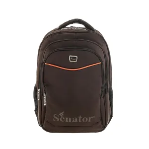Senator Backpack Unisex Nylon Lightweight Water Resistant With Laptop Compartment For Travel Business College School bag 18 Inch Casual Hiking Travel Daypack KH3006 (Coffee)