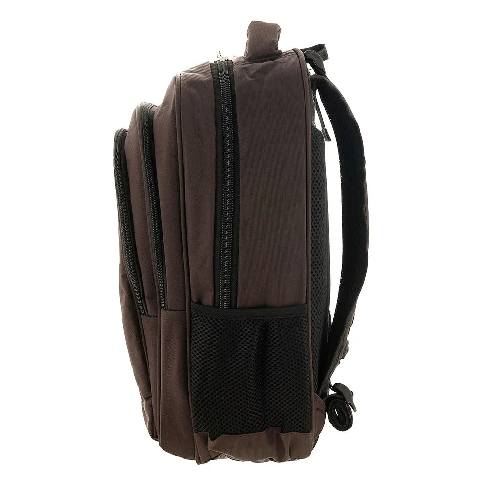 Senator Backpack Unisex Nylon Lightweight Water Resistant With Laptop Compartment For Travel Business College School bag 18 Inch Casual Hiking Travel Daypack KH3006 (Coffee)