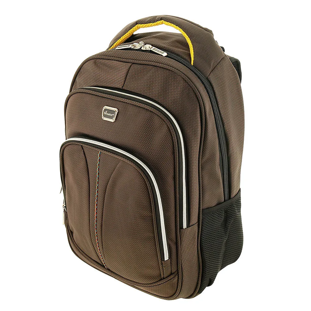 Senator Backpack Unisex Nylon Lightweight Water Resistant With Laptop Compartment For Travel Business College School bag, 41 Cm Casual Hiking Travel Daypack KH3003 (Brown)