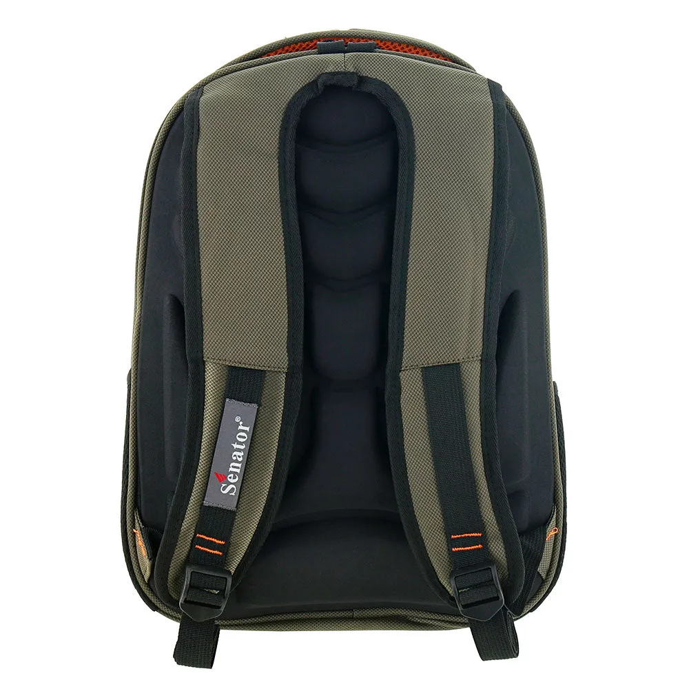 Senator Backpack Unisex Nylon Lightweight Water Resistant With Laptop Compartment For Travel Business College School bag, 41 Cm Casual Hiking Travel Daypack KH3005 (Green)