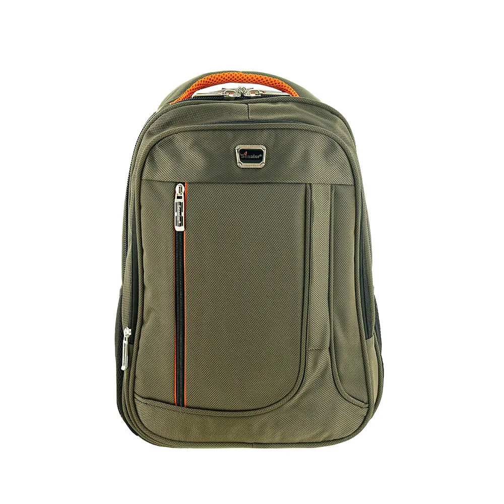 Senator Backpack Unisex Nylon Lightweight Water Resistant With Laptop Compartment For Travel Business College School bag, 41 Cm Casual Hiking Travel Daypack KH3005 (Green)