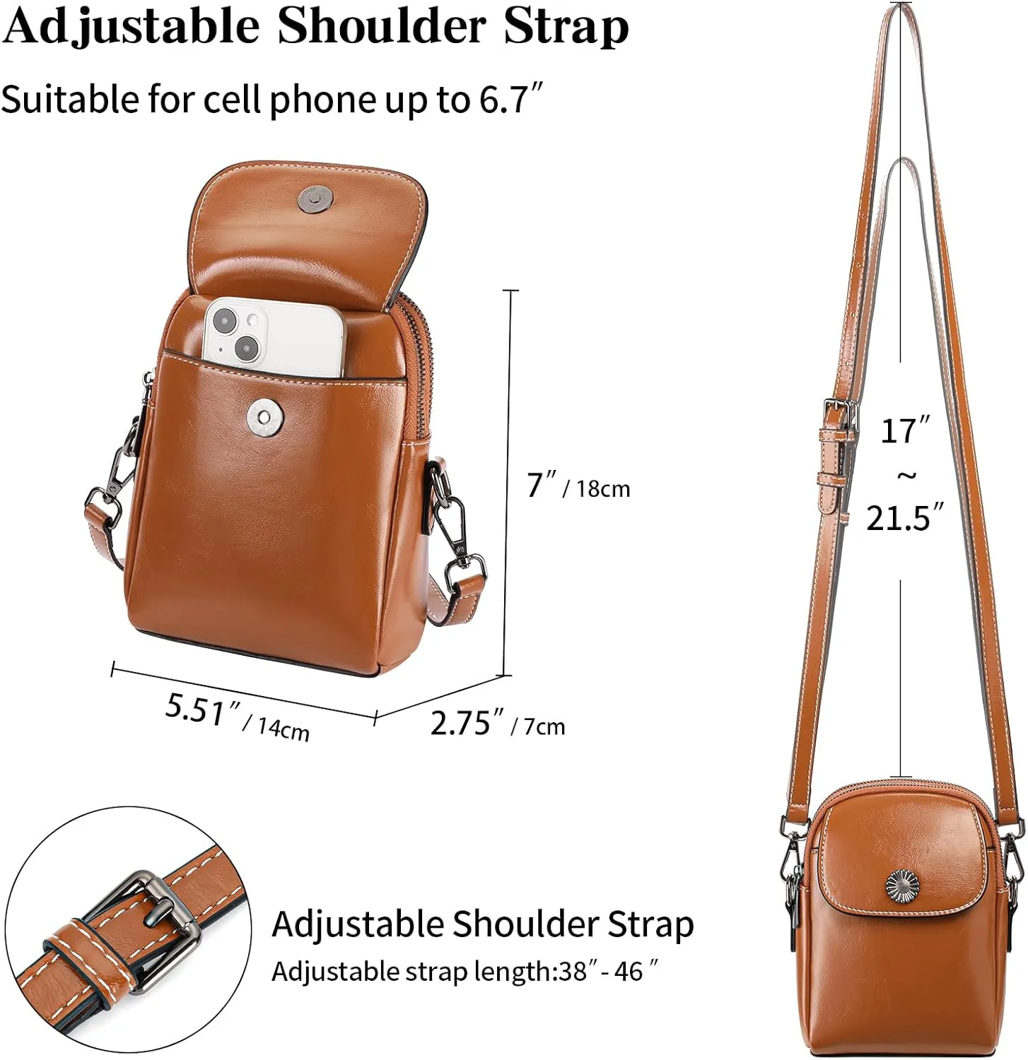 SENDEFN Cell Phone Purses for Women Small Crossbody Bag Shoulder Handbag with Adjustable Strap