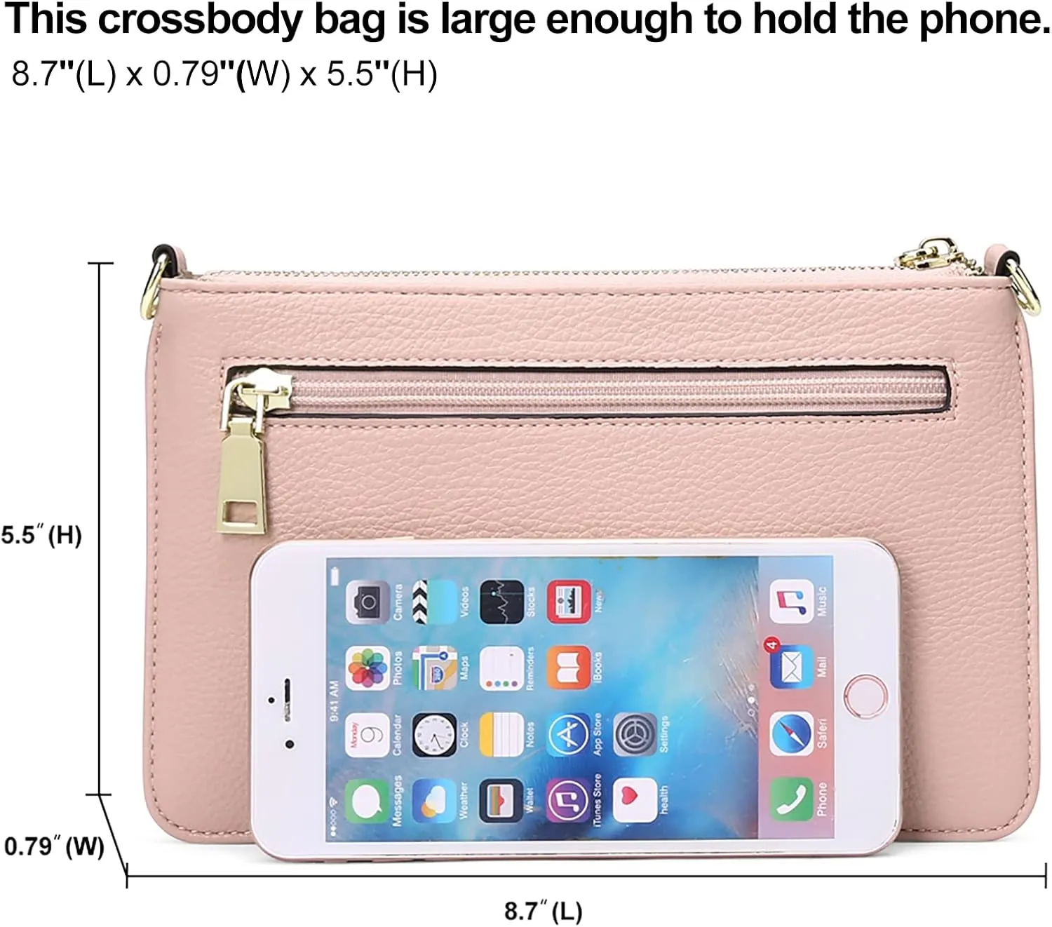 SENDEFN Leather Wristlet Clutch Small Women Crossbody Shoulder Bag Wallet Purses RIFD Card Slots