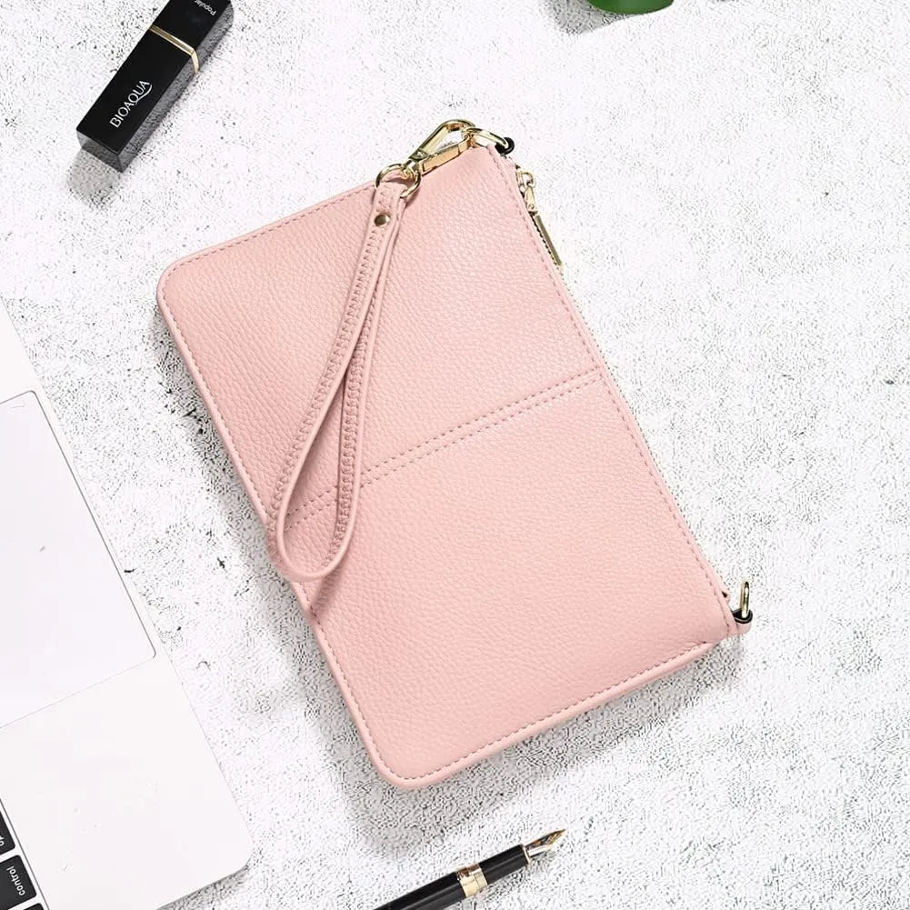 SENDEFN Leather Wristlet Clutch Small Women Crossbody Shoulder Bag Wallet Purses RIFD Card Slots