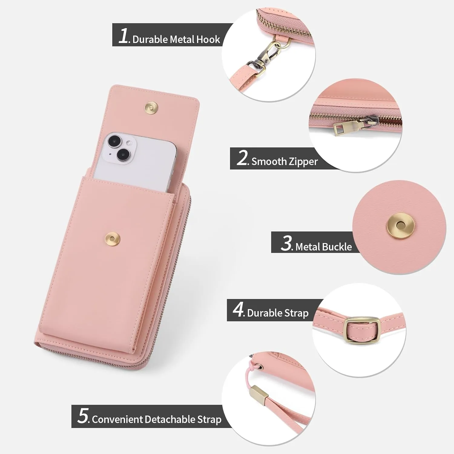 SENDEFN Small Crossbody Cell Phone Purse for Women Leather Cellphone Bags Wallet Purses with Multi Card Slots