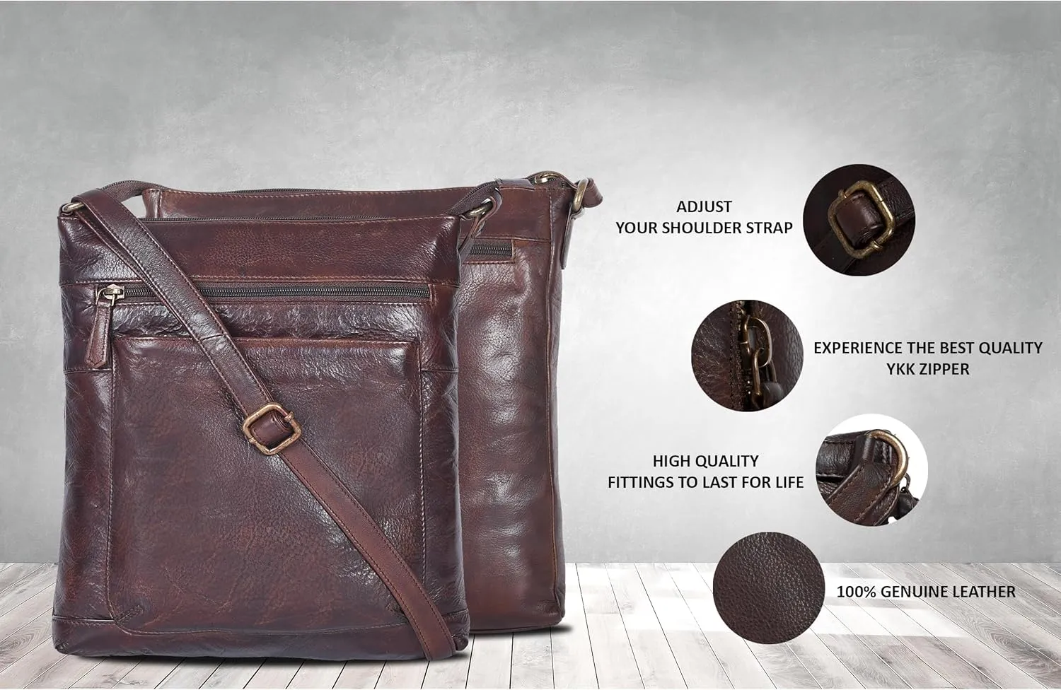 SERGA Real Vintage Leather Crossbody Sling Bag For Women & Girls