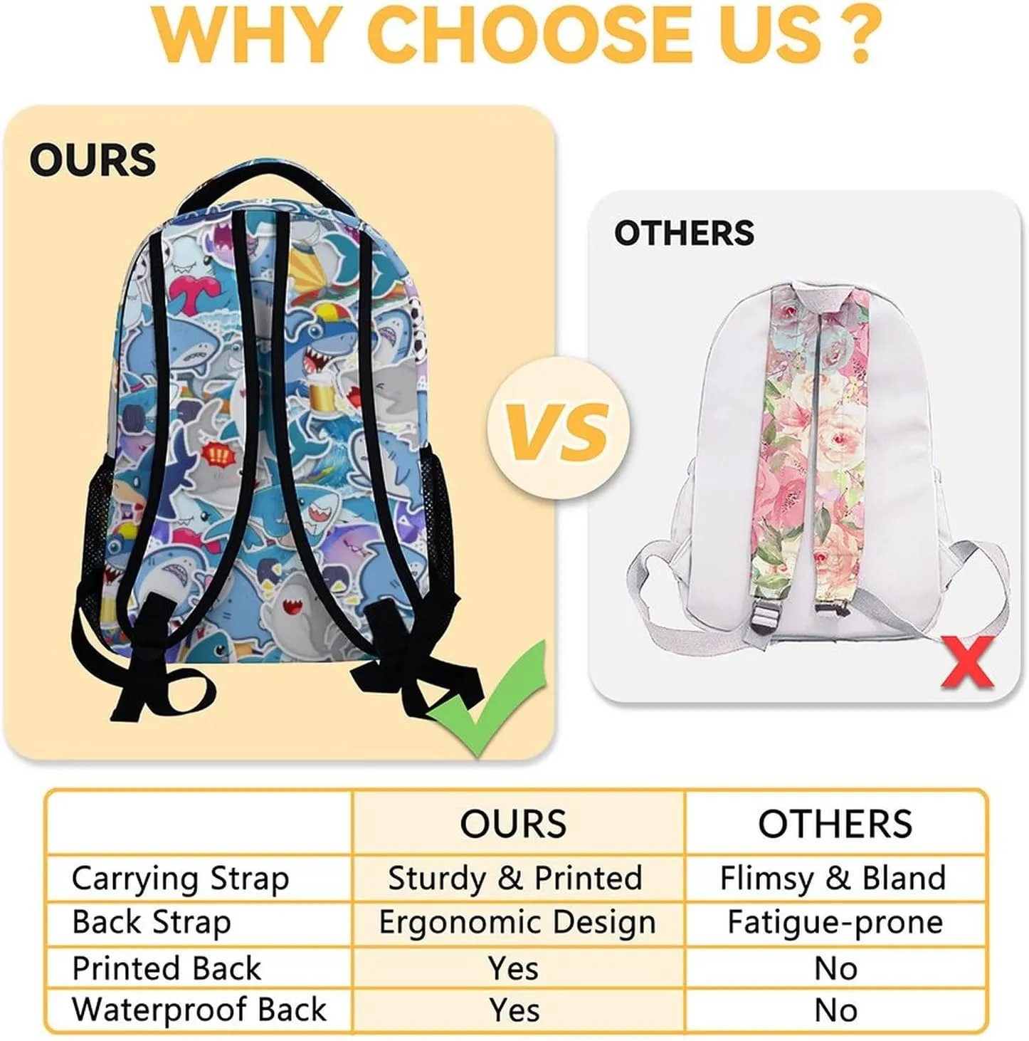 Shark Backpack for Girls Boys - 16 Inch Colorful Backpacks for School - Cute Lightweight Durable Bookbag for Kids
