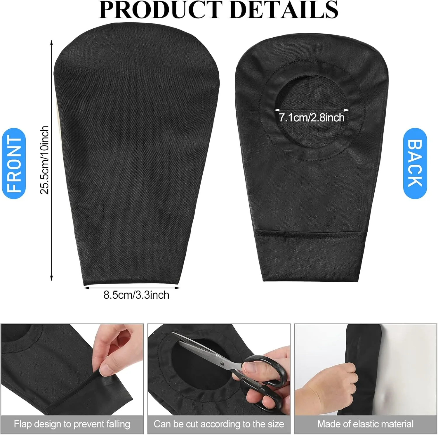 Sherr 8 Pieces Ostomy Bag Cover Colostomy Bag Covers Odor Control Stretchy Pouch Washable Pouch Liner for Women Men Lightweight Care Protector Supplies, 4 Colors