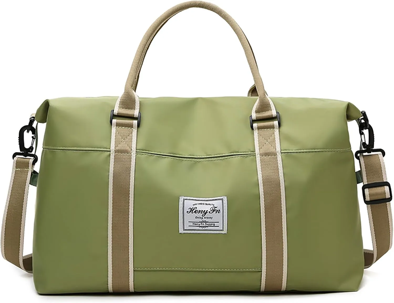 Shoulder Overnight Weekender Bag Waterproof Gym Bag with Wet Pocket Large Capacity Tote Green
