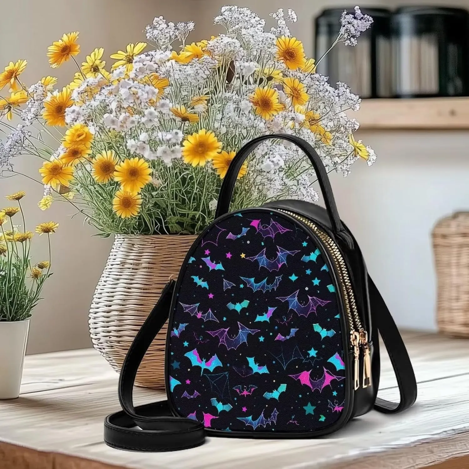 Shoulder Tote Bag for Women Work Double Layer Crossbody Sling Bags for Women Small with Zipper Closure