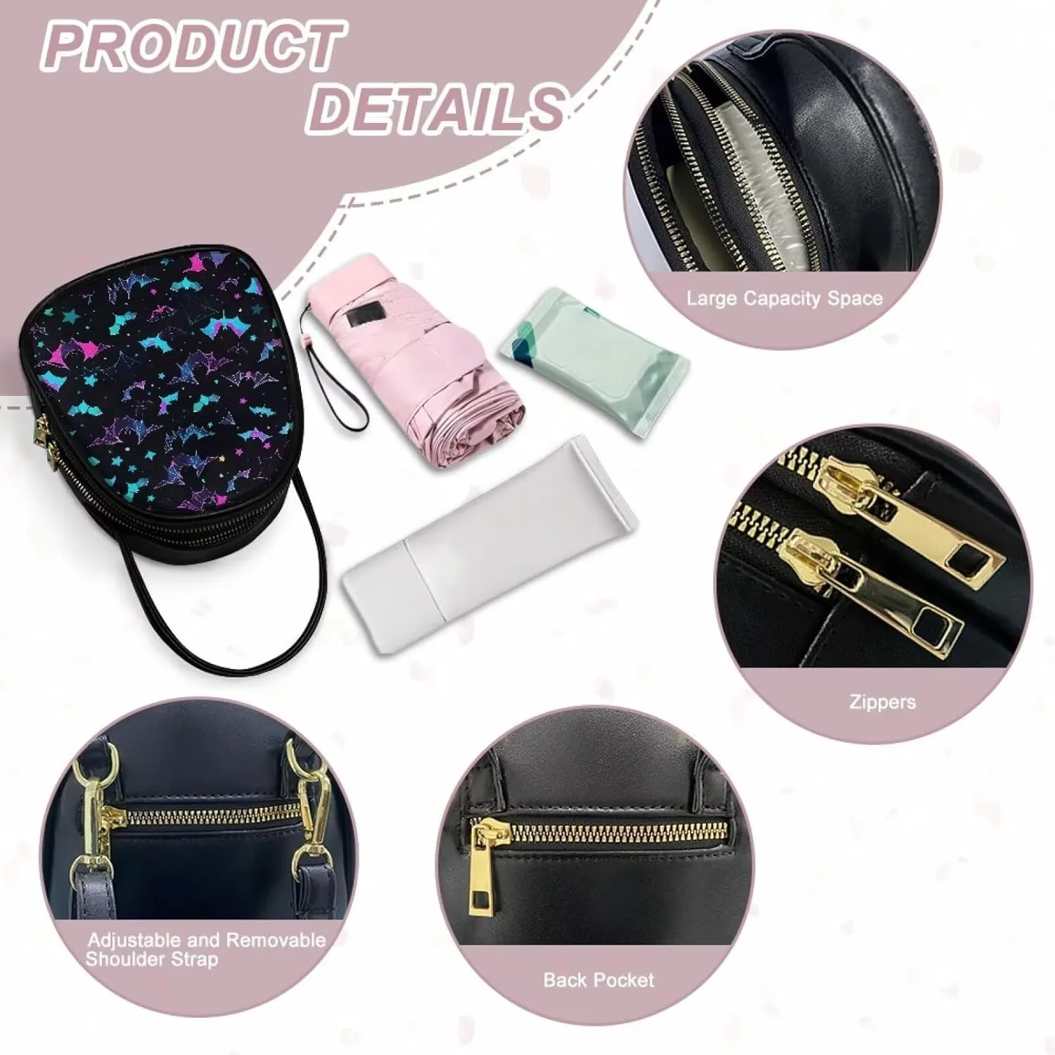 Shoulder Tote Bag for Women Work Double Layer Crossbody Sling Bags for Women Small with Zipper Closure