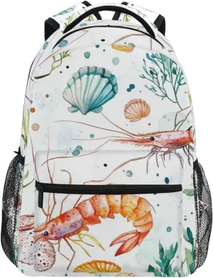 Shrimps Shells Seaweeds Boys Girls Kids School Backpacks Bookbag, School Bag Travel Backpack Daypack