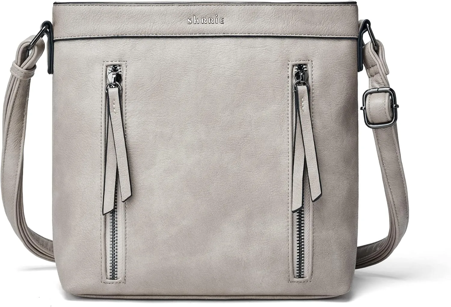 Shrrie Quilted Crossbody Bags for Women - Vegan Leather Crossbody Purses Triple Pocket Small Purses for Women Wide Strap