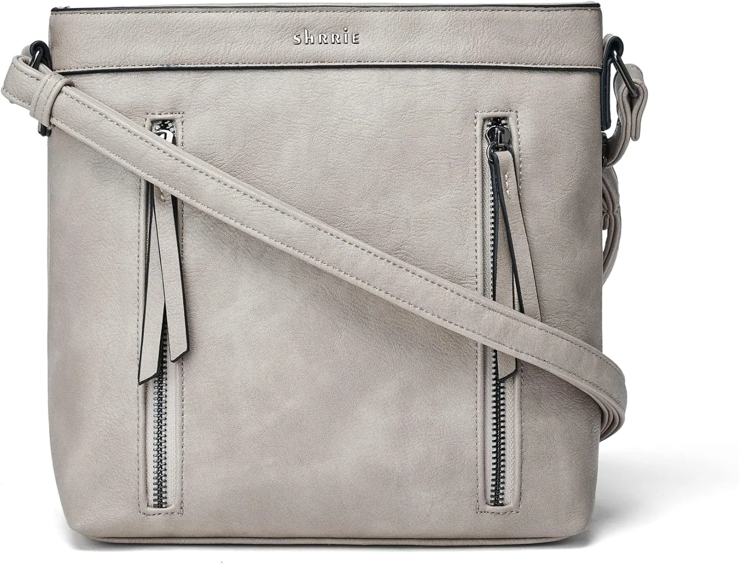 Shrrie Quilted Crossbody Bags for Women - Vegan Leather Crossbody Purses Triple Pocket Small Purses for Women Wide Strap