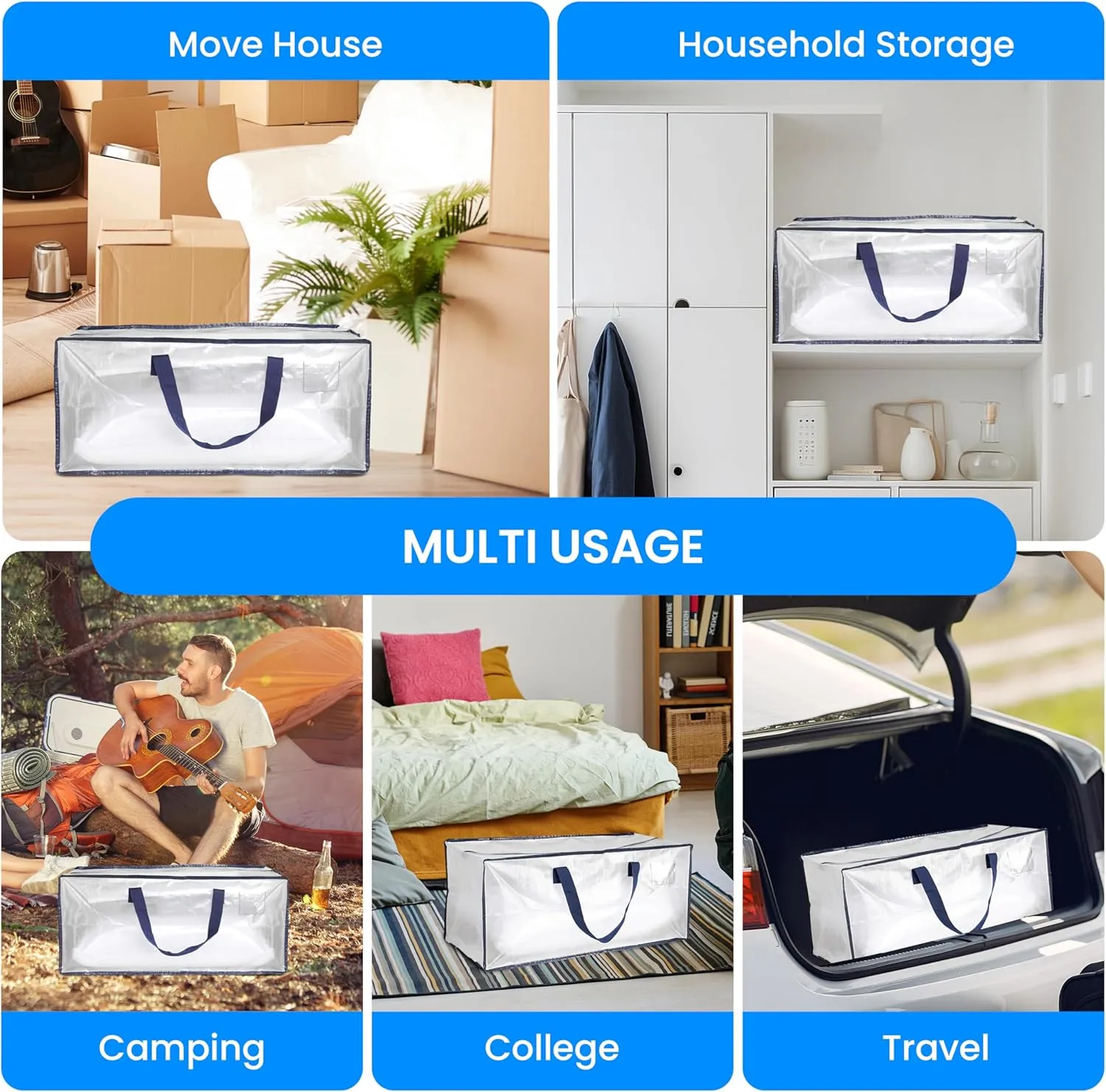 Simple Deluxe Moving Bags, White