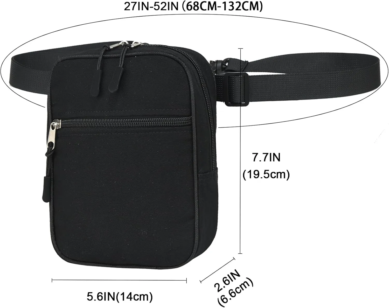 Small Crossbody Bag Waterproof Purse with 2-Way Zips and 2 Straps for Women Men Travel,Multi Position Cross Body Bag(Purple)