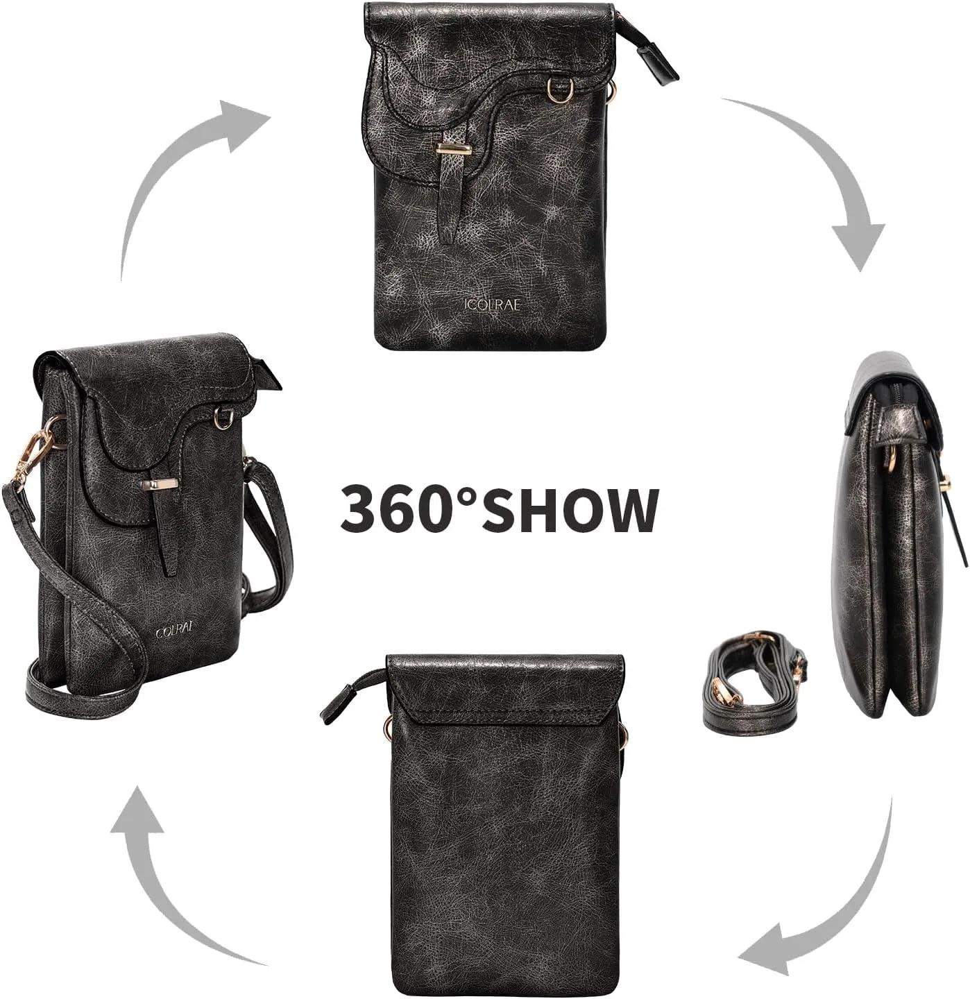 Small Crossbody Bags For Women Trendy Vegan Leather Cell Phone Purse Crossbody Adjustable Strap Handbags