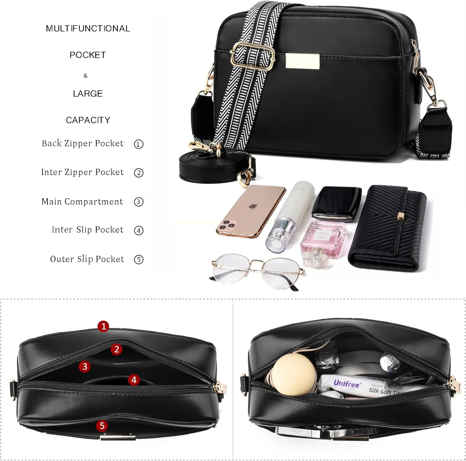 Small Crossbody Bags for Women Vegan Leather Purses Women's Shoulder Handbags Wallet Satchel Cross Body Purse