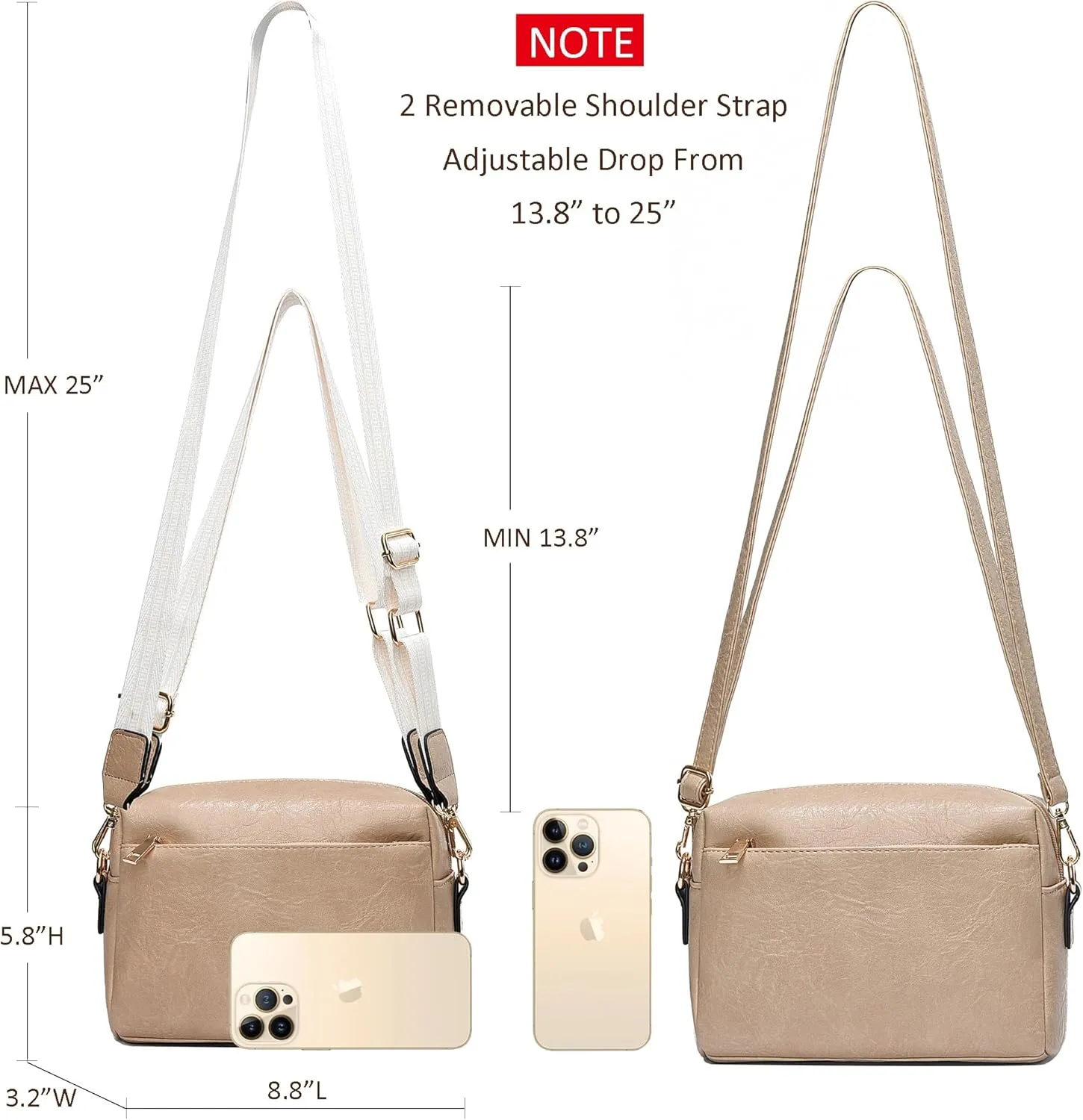 Small Crossbody Bags for Women Vegan Leather Purses Women's Shoulder Handbags Wallet Satchel Cross Body Purse