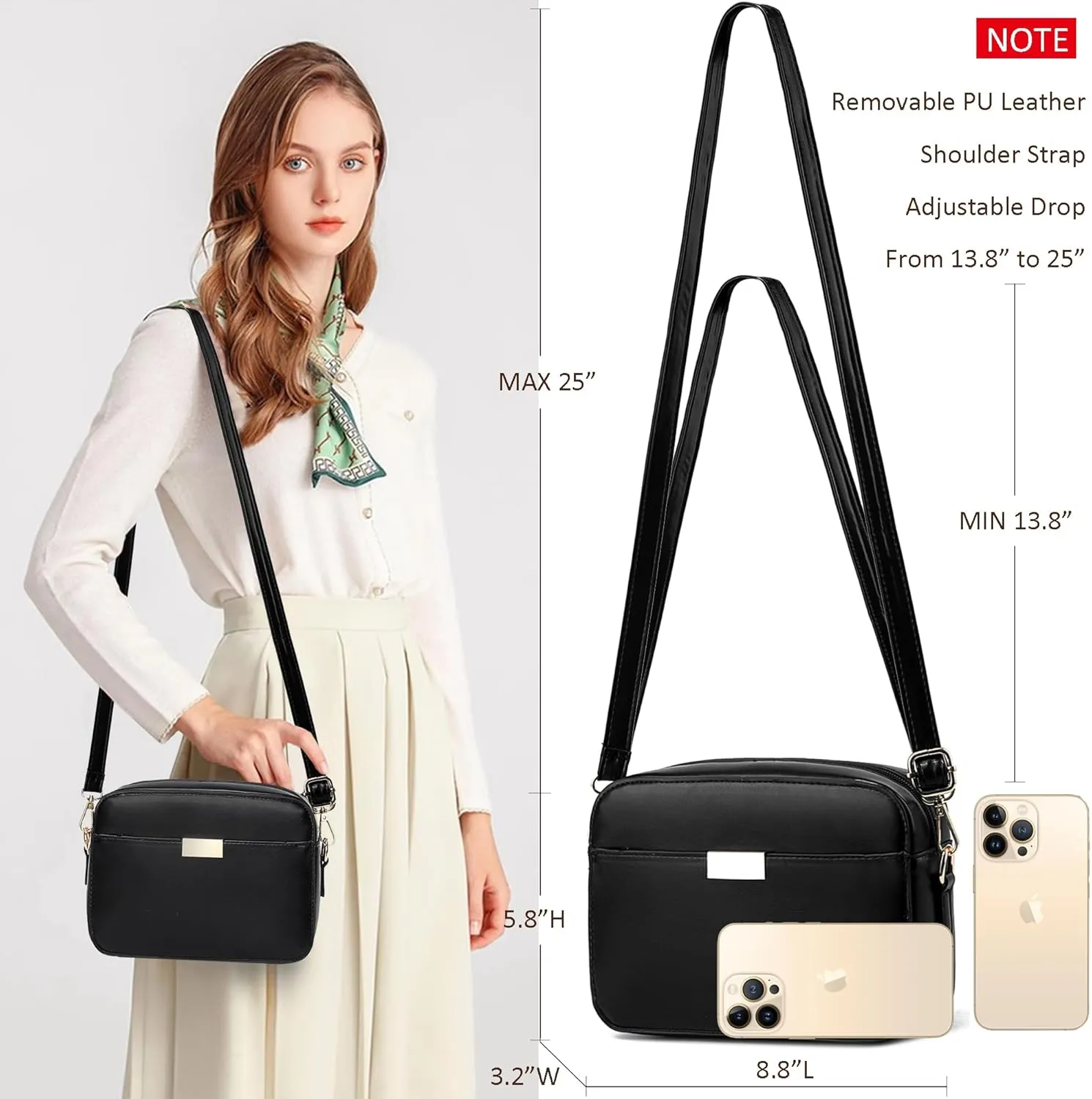 Small Crossbody Bags for Women Vegan Leather Purses Women's Shoulder Handbags Wallet Satchel Cross Body Purse