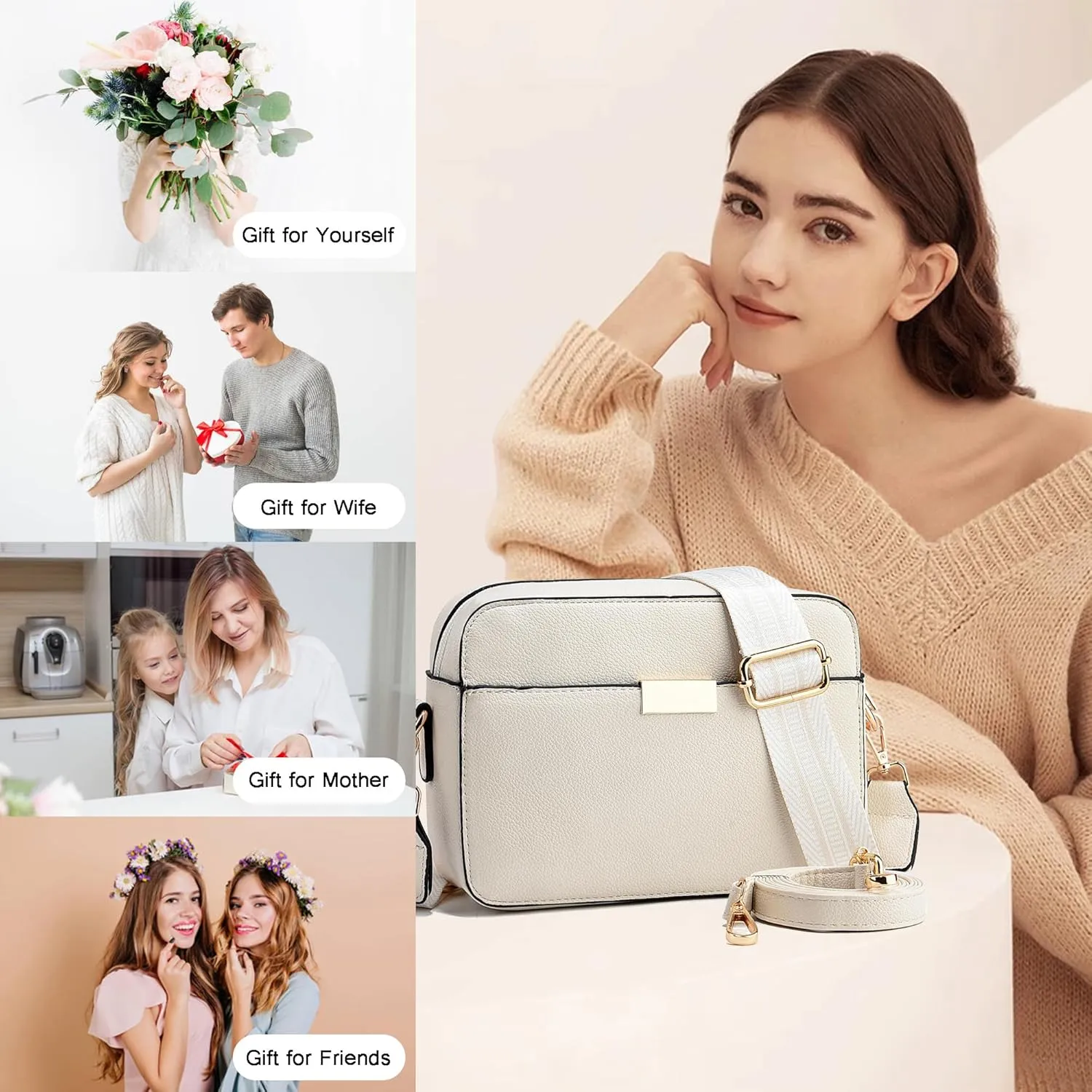 Small Crossbody Bags for Women Vegan Leather Purses Women's Shoulder Handbags Wallet Satchel Cross Body Purse