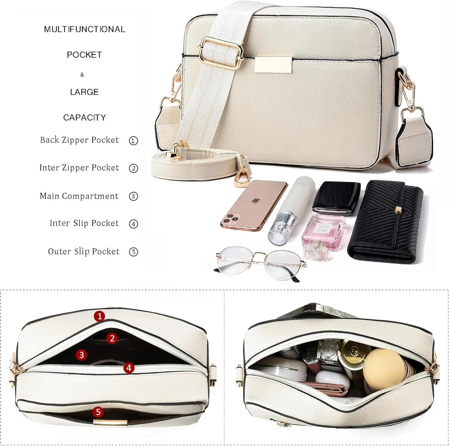Small Crossbody Bags for Women Vegan Leather Purses Women's Shoulder Handbags Wallet Satchel Cross Body Purse