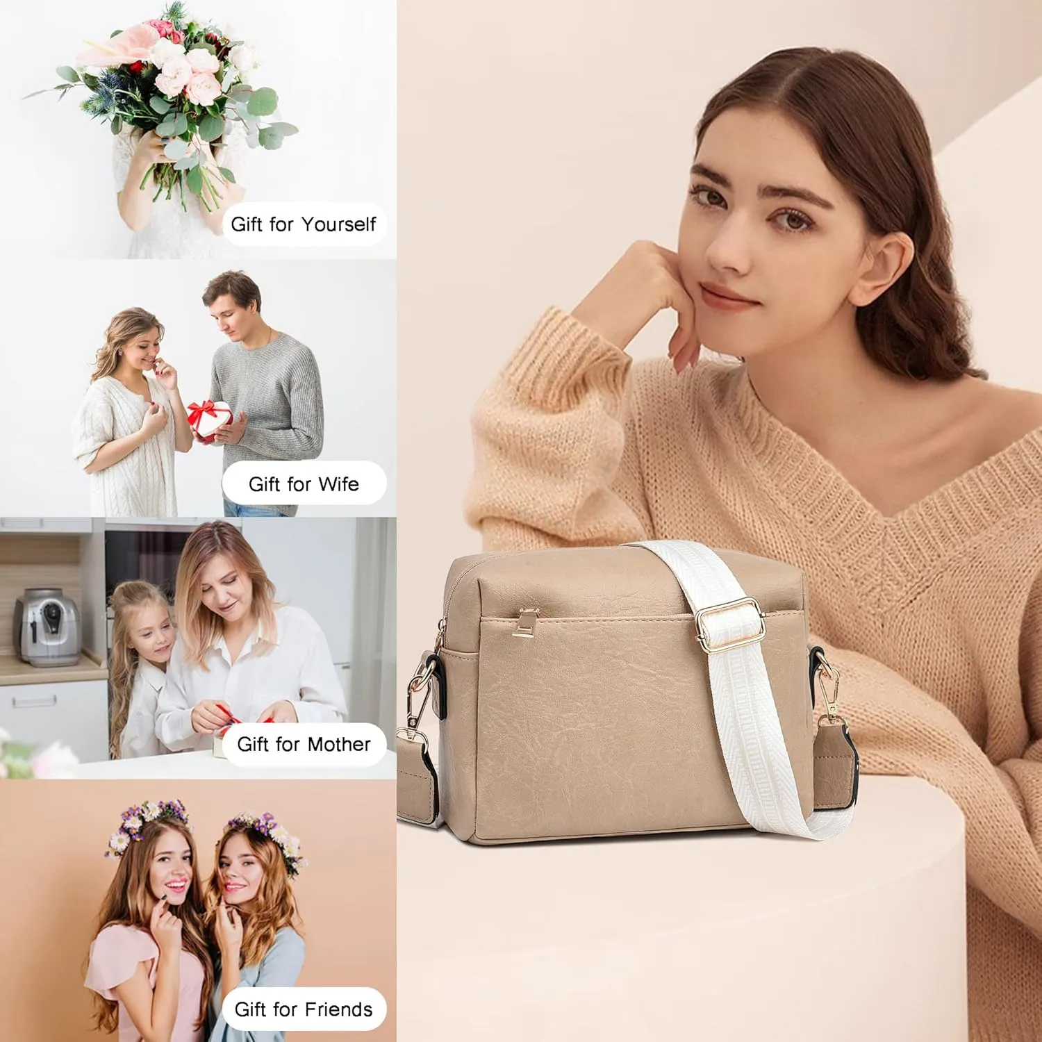Small Crossbody Bags for Women Vegan Leather Purses Women's Shoulder Handbags Wallet Satchel Cross Body Purse
