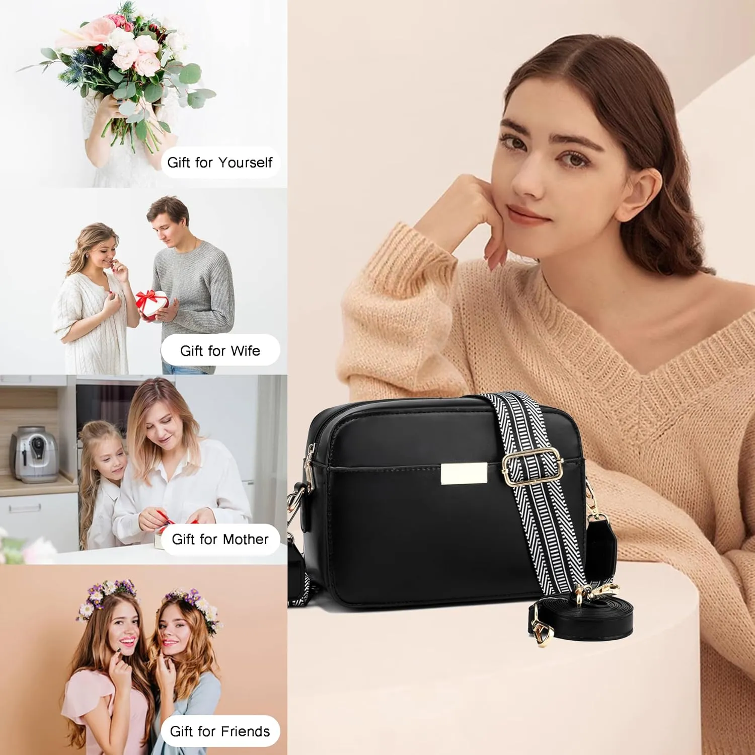 Small Crossbody Bags for Women Vegan Leather Purses Women's Shoulder Handbags Wallet Satchel Cross Body Purse