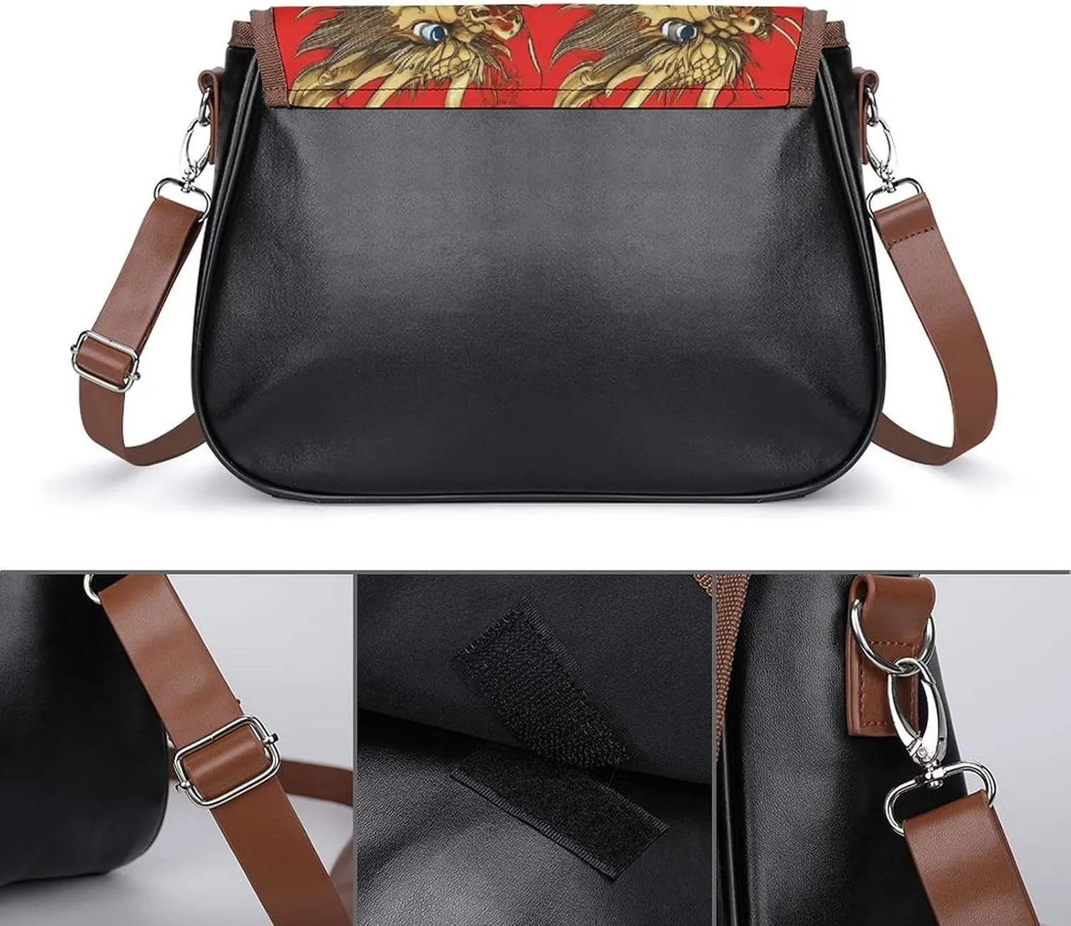 Small Crossbody Handbags Pu Leather Purse Travel Shoulder Bag with Adjustable Strap