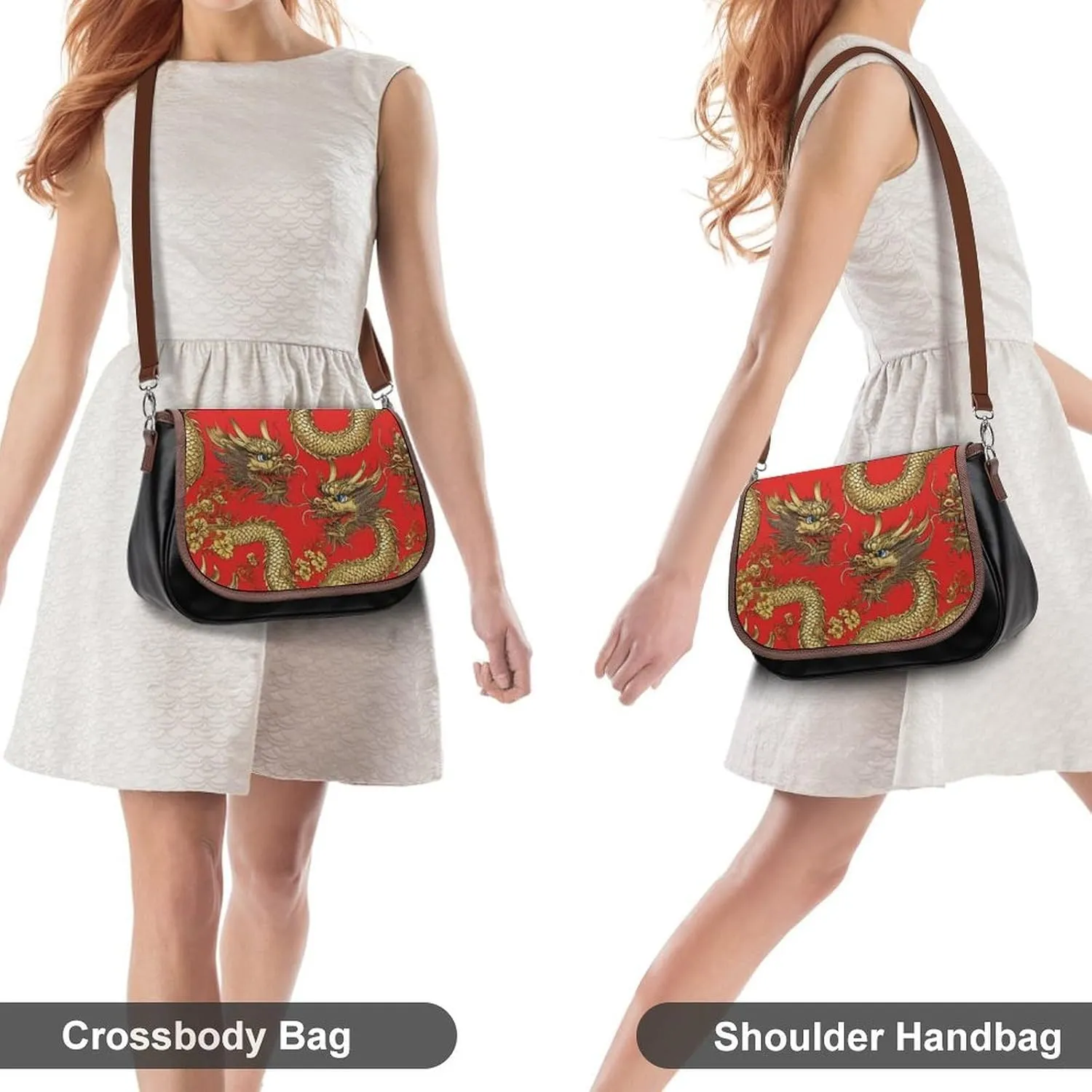 Small Crossbody Handbags Pu Leather Purse Travel Shoulder Bag with Adjustable Strap