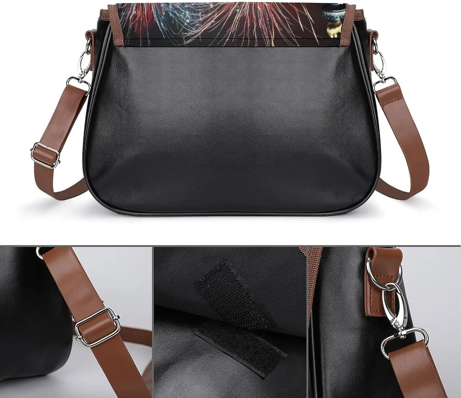 Small Crossbody Handbags Pu Leather Purse Travel Shoulder Bag with Adjustable Strap