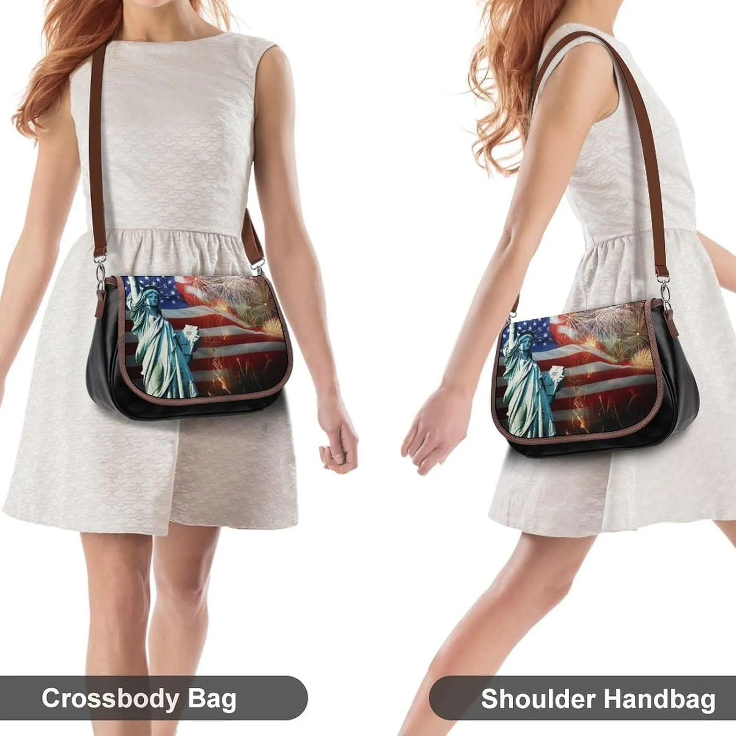 Small Crossbody Handbags Pu Leather Purse Travel Shoulder Bag with Adjustable Strap