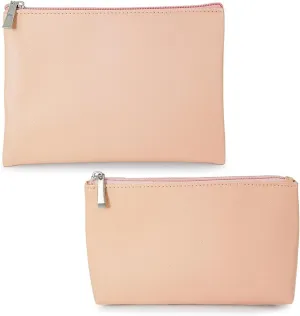 Small Makeup Bags for Women, 2 Pcs Pu Leather Makeup Pouch, Travel Multifunctional Storage Bag Organizer for Makeup Brushes, Blush