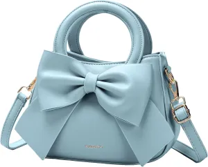 Small Purses for Women Crossbody Bag, Vegan Leather Crossbody Purses and Handbags with Top Carry Handle and Cute Bow Knot