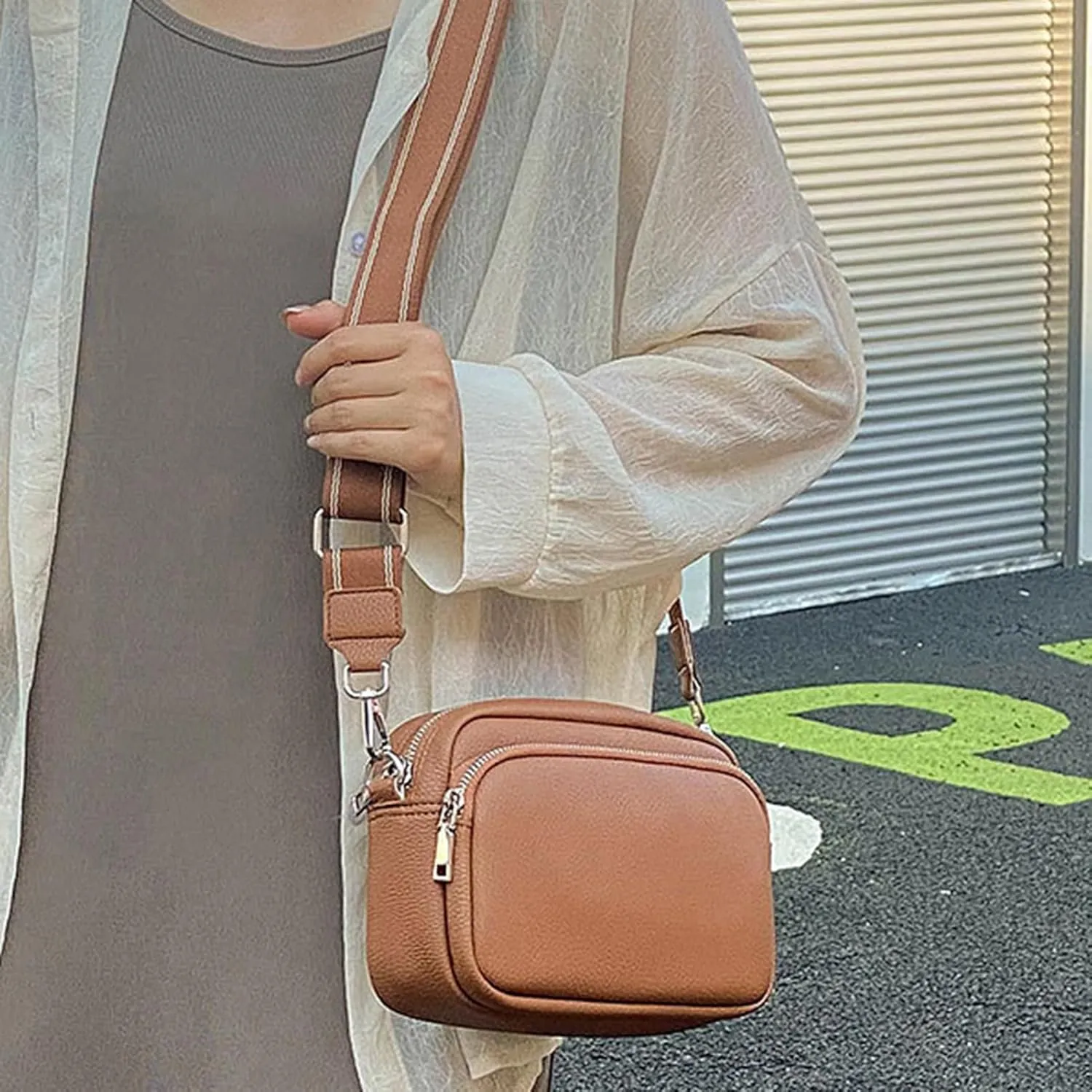 Small Shoulder Bags for Women Trendy Multi Pockets Cross Body Handbag Satchel Camera Bag Purse with Adjustable Strap