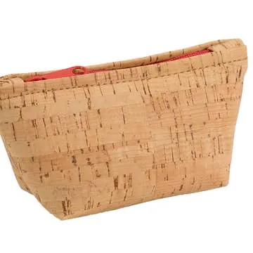Small Zipper Pouch | Cork | with Colorful Zipper Options