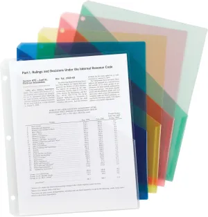 Smead Organized Up Poly Translucent Slash File Jacket, Three-Hole Punched, Letter Size, Assorted Colors(85754), (Pack of 24, 240 Count Total)