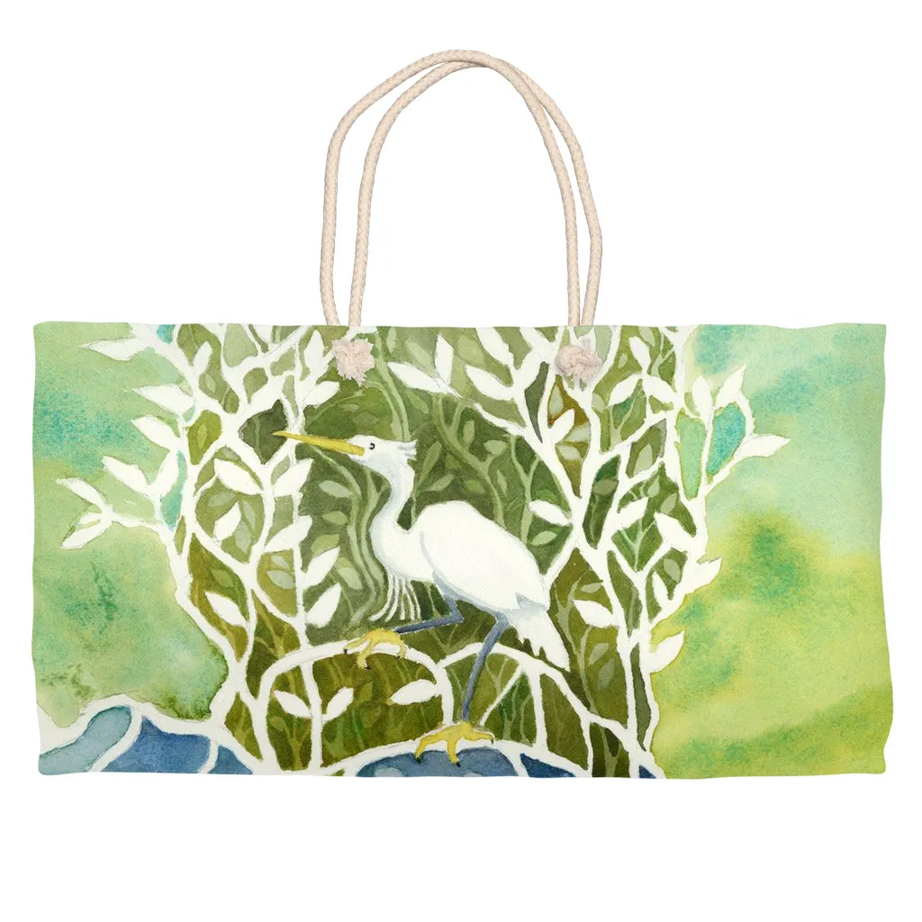 Snowy Egret Mangrove Weekender Tote