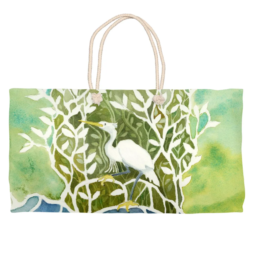 Snowy Egret Mangrove Weekender Tote