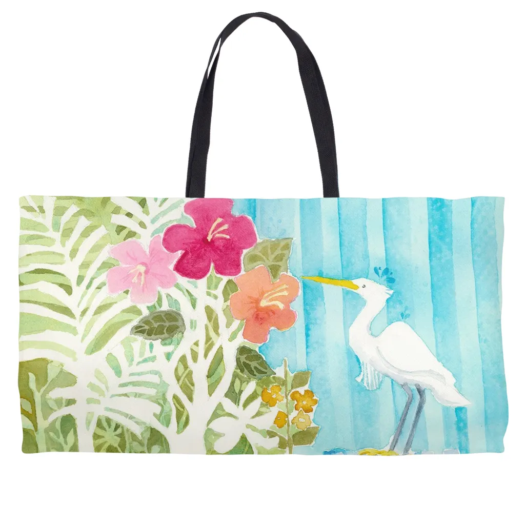 Snowy Egret Weekender Tote