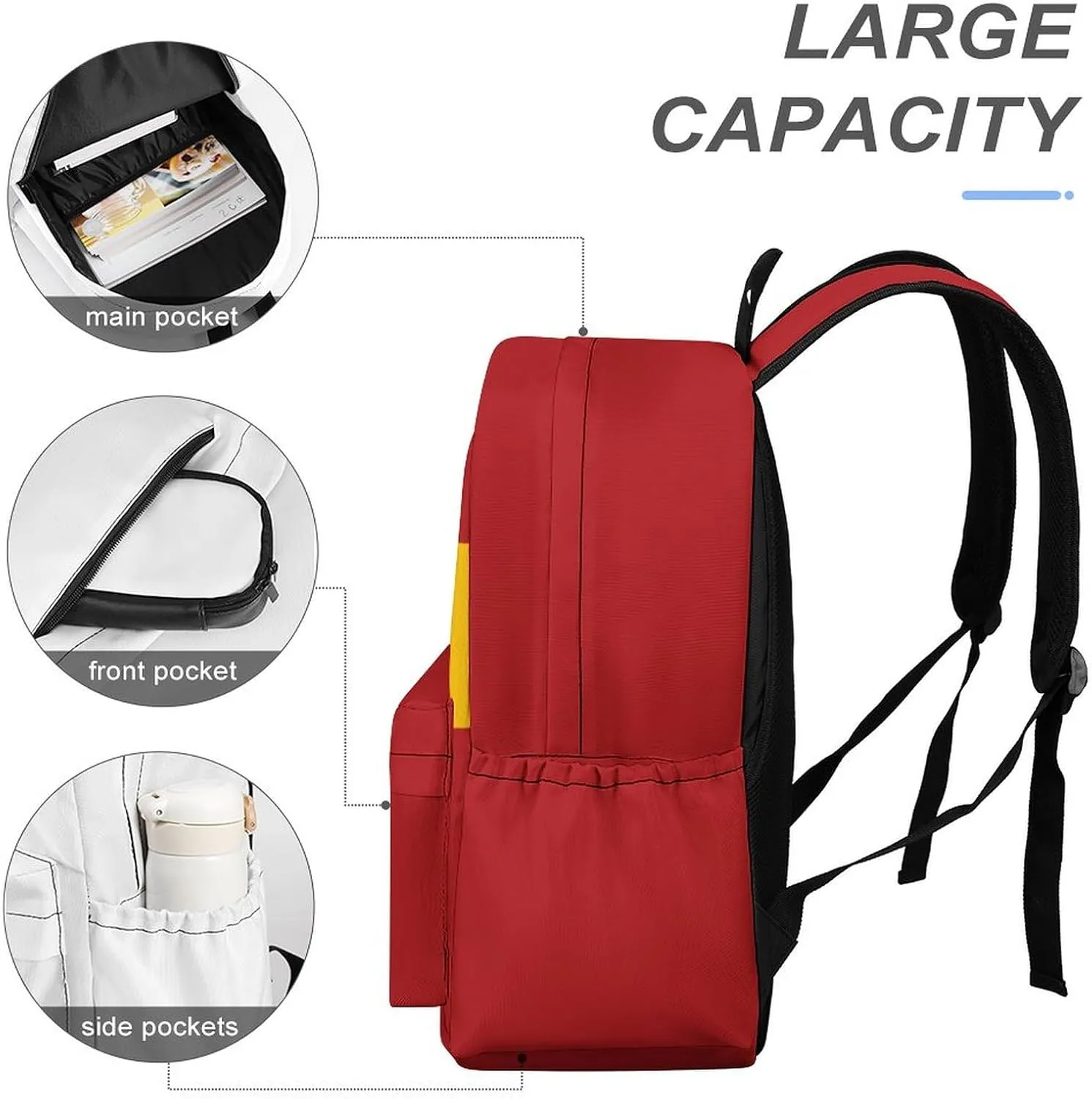 Spain Flag Spanish Backpacks Multiple Pockets Knapsack Shoulder Bag Lightweight Backpack Travel Hiking Camping for Men Women 2025