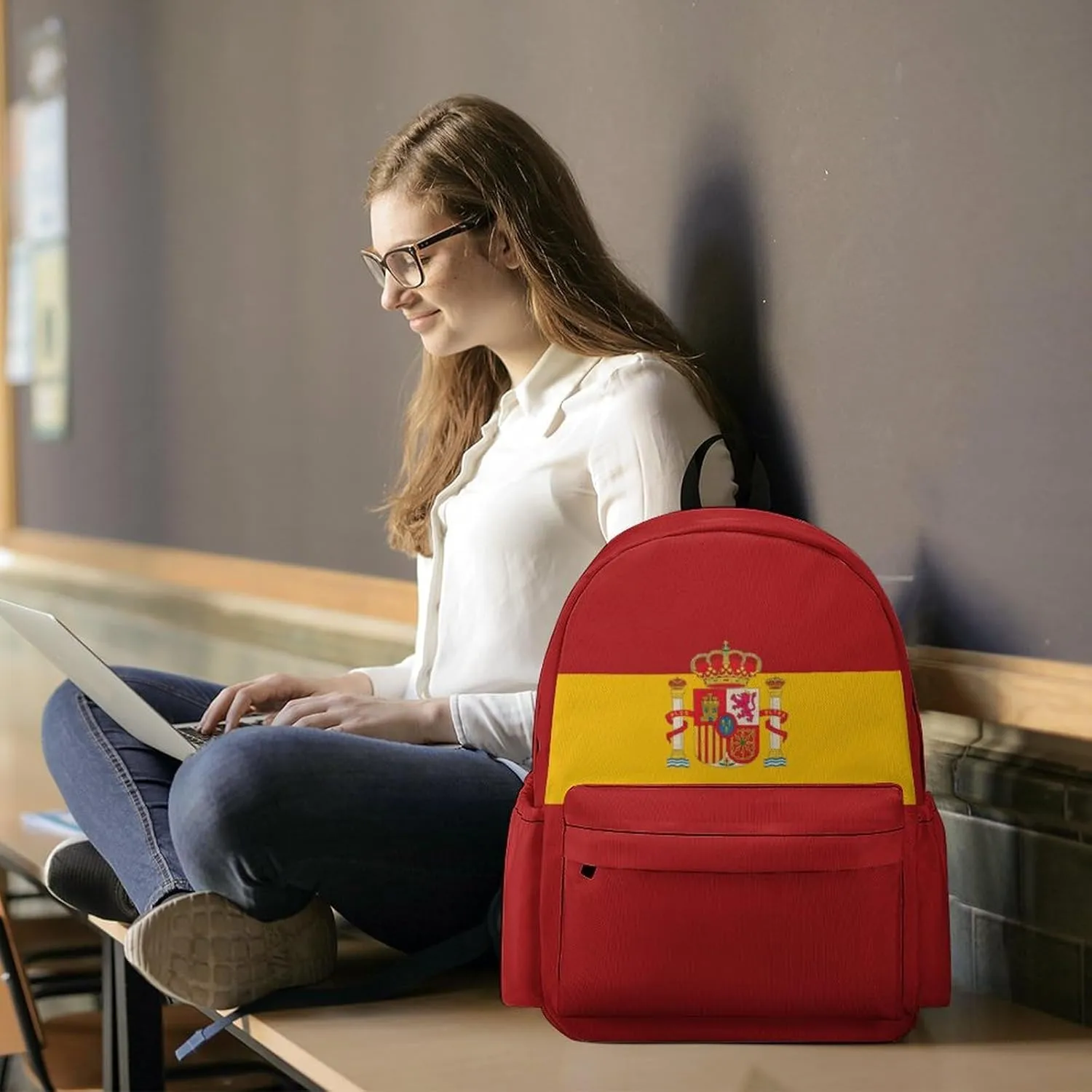 Spain Flag Spanish Backpacks Multiple Pockets Knapsack Shoulder Bag Lightweight Backpack Travel Hiking Camping for Men Women 2025