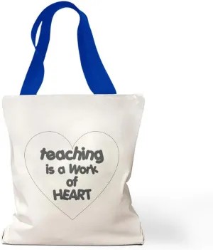 Speedy Pros Canvas Tote Bag for Women Teaching Is A Work of Heart Profession Education & Teachers