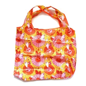 Spooky Retro Ghost Floral Reusable Tote Bag