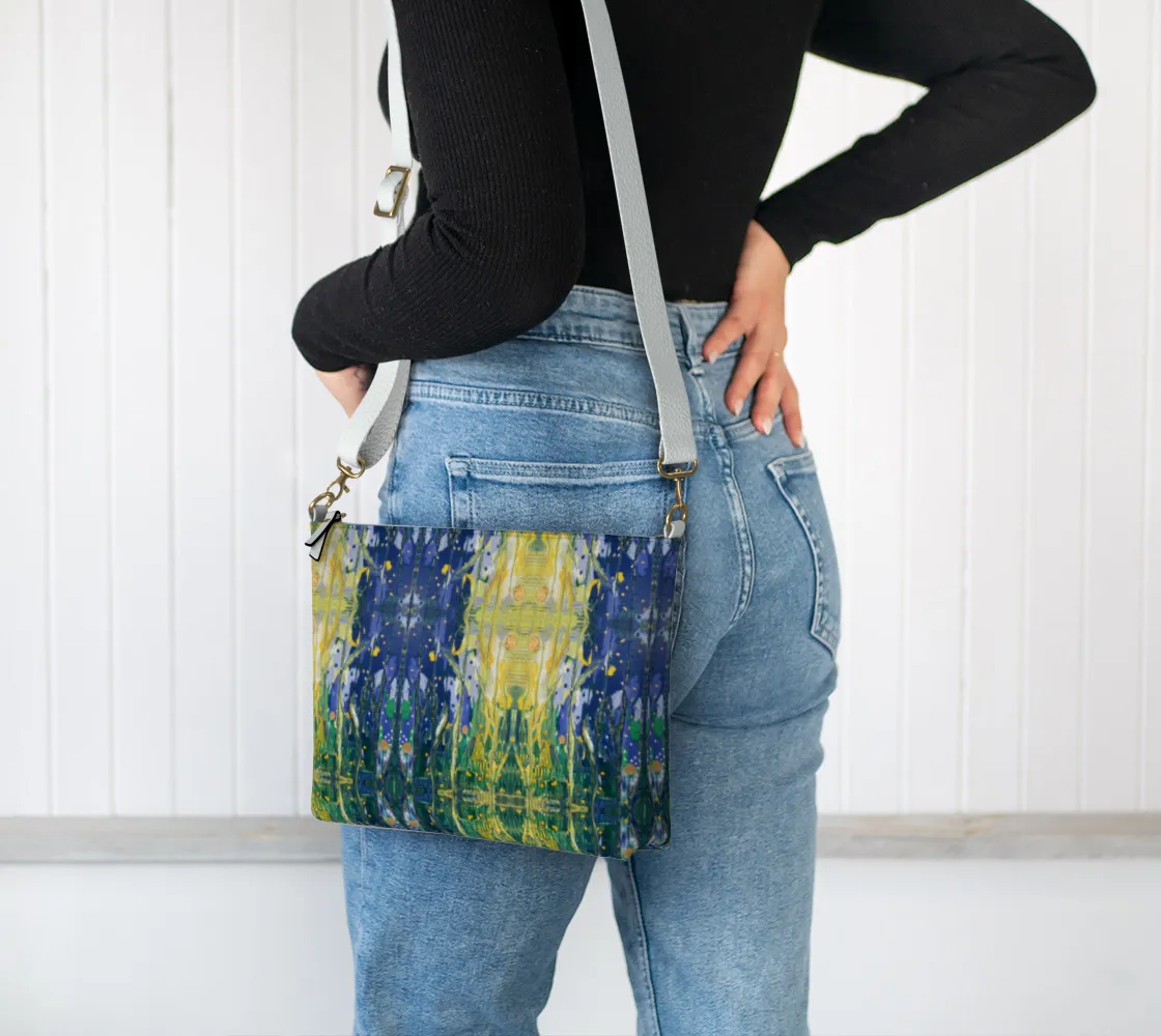 “Spring Awakening” Vegan Leather Crossbody (Blue, Green, Yellow)