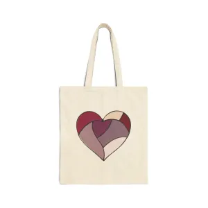Stained Glass Heart Cotton Canvas Tote Bag