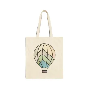 Stained Glass Hot Air Balloon Cotton Canvas Tote Bag