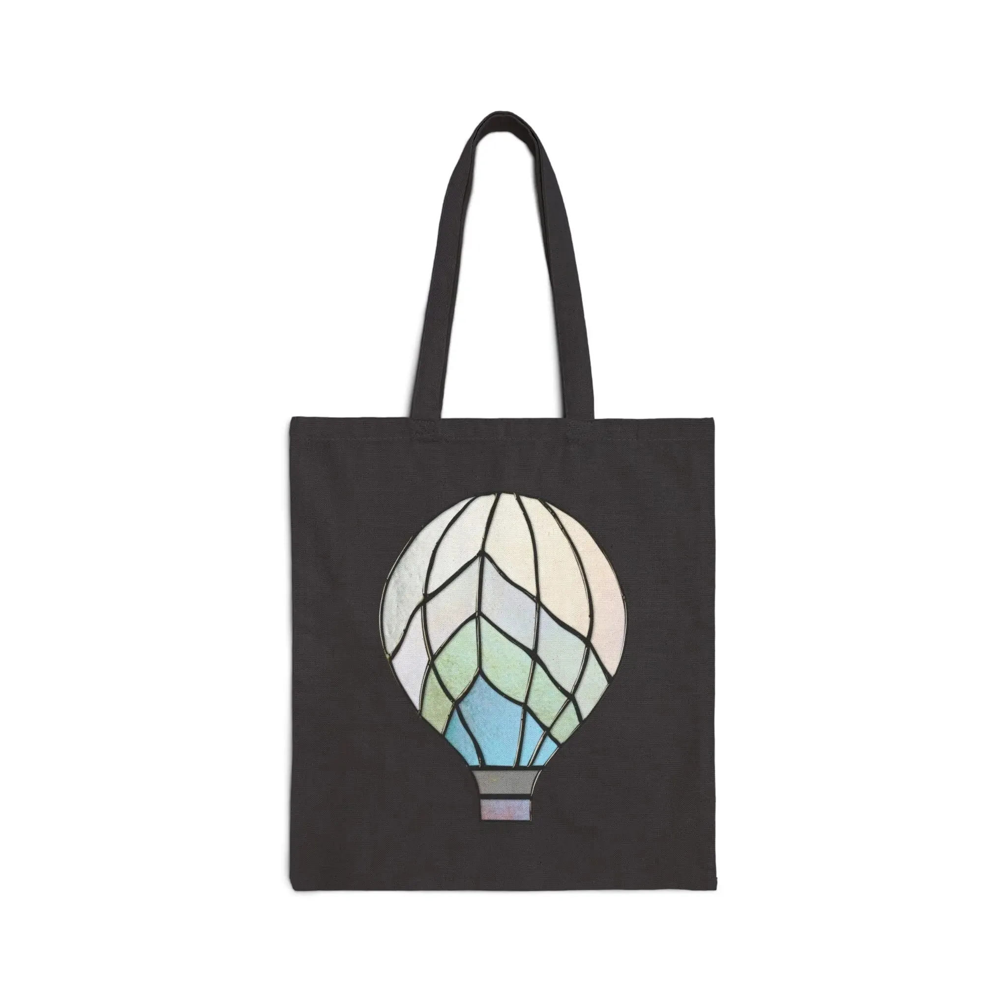 Stained Glass Hot Air Balloon Cotton Canvas Tote Bag