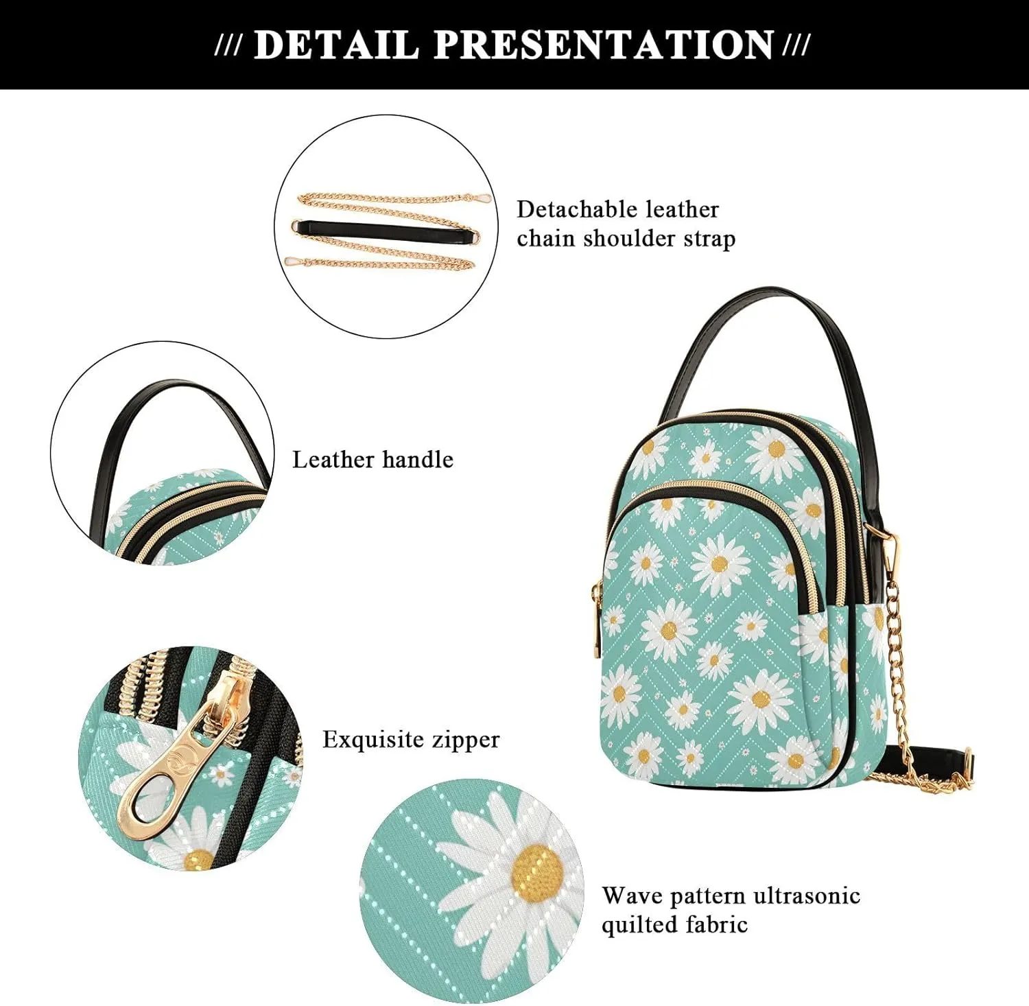 Stars and Moon Small Crossbody Bags for Women Detachable Strap Purses Travel Handbags 20850782